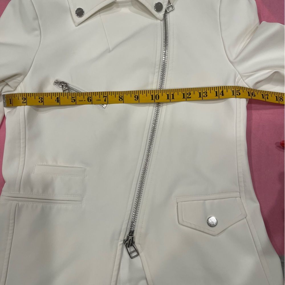 Veronica Beard Sleek White Leather Jacket - Picture 16 of 16